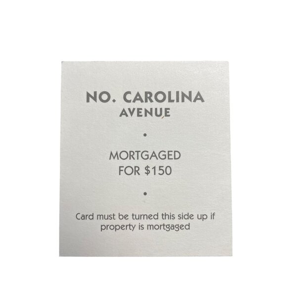 Monopoly Classic No Carolina Ave Property Title Deed Card Replacement u - Picture 2 of 2